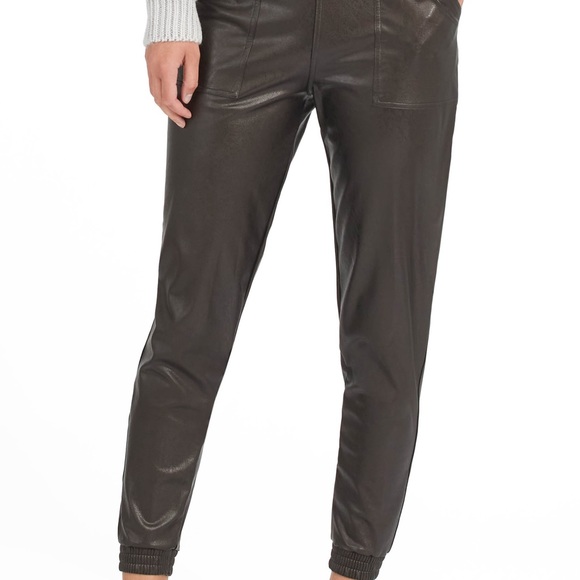SPANX Faux Leather Jogger Pants Size Small - Picture 3 of 8